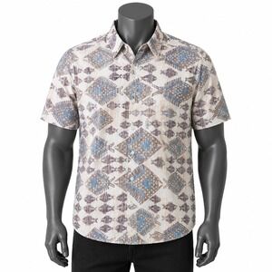 Reyn Spooner Hawaiian Shirt Fish Print Button Up Short Sleeve Small